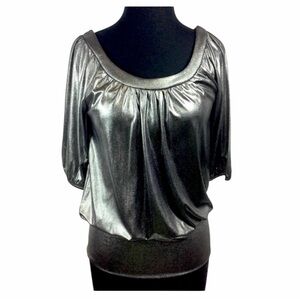 INC Shimmer Metallic Gunmetal Top